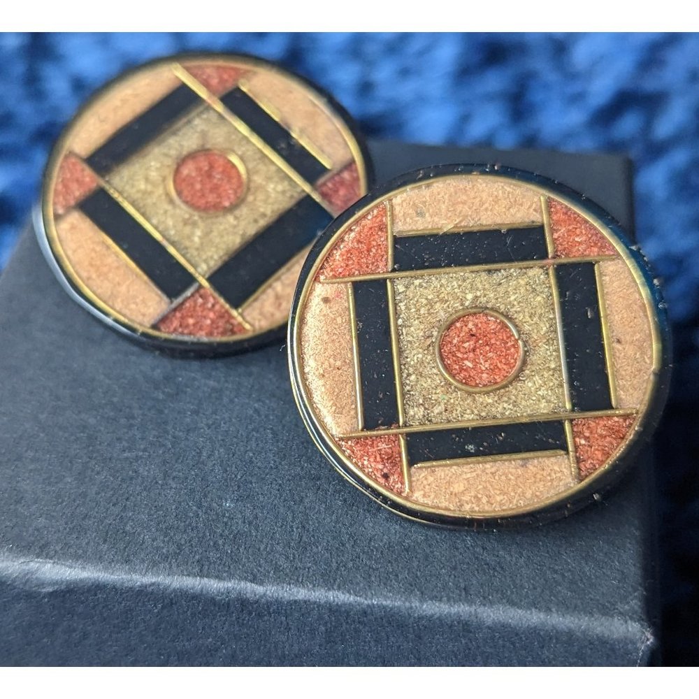 💜✨Retro Geometric Enamel Pin-Back Earrings